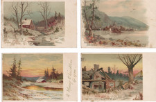 C W Faulkner 4 Postcard Early Art Series Posted 1903 Belfast Shelving Rock