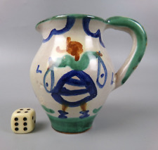 Tintagel Pottery Milk Jug "Fishing Folk" Man & Woman. Creamer. Cornwall VTG 3.5"