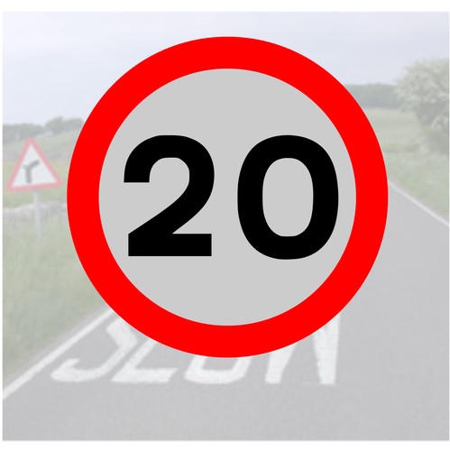 Speed limit sign sticker - 20,