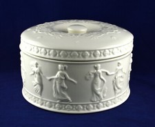 Stunning Dancing Ladies Ceramic / Bisque Cream Lidded Cake / Biscuit Container