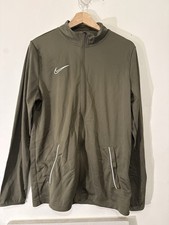 Nike Dri-FIT Academy knit full-zip track jacket – khaki & white – size L