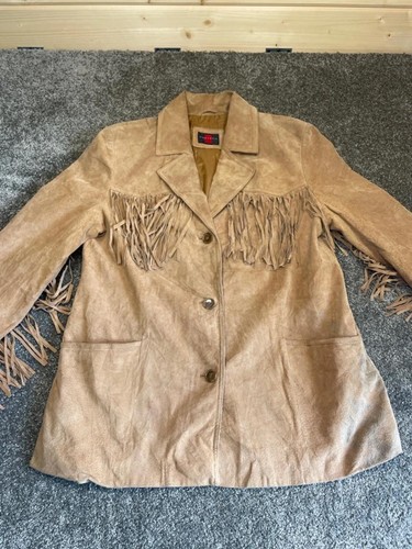 Vintage genuine suede fringe - suede,