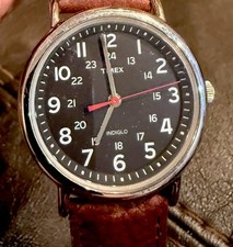Timex Indiglo Mens Black Dial