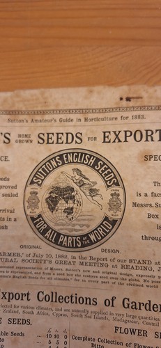 Rare 1883 sutton seeds - 1883,