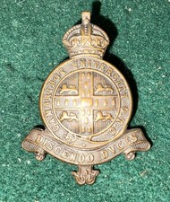 CAMBRIDGE UNIVERSITY OTC OFFICERS BRONZE CAP BADGE   Ff31