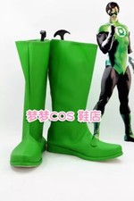 Cosplay Green Lantern Shoes High Leg Boots Halloween Superhero Costume Boots PU