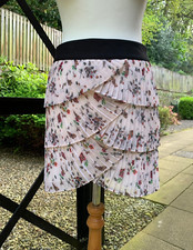 Ted Baker London Floral Insect Butterfly Pleated Tiered Skirt Ted Size 2 - UK 10
