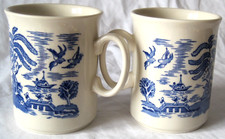 Pair Vintage Willow Pattern