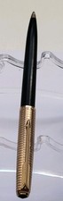 Parker 61 Consort Ballpoint Pen Black 1/5th 12 ct Rolled Gold cap.made in eng.