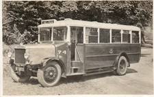 early B/W RP POSTCARD - Vintage Plymouth City Motor Coach, Devon