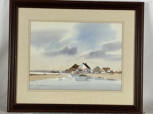 Framed signed watercolour - signed,