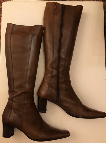 Spanish leather high - high, heels