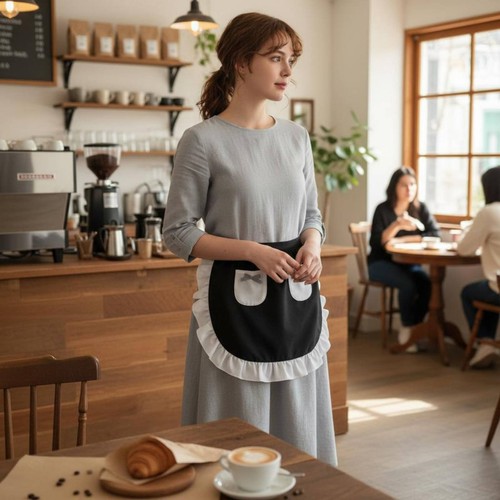 Short server apron with - short,