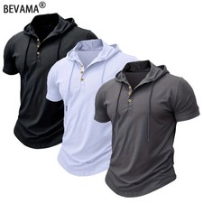 Men Hooded T-Shirt Summer Slim