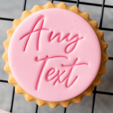 Custom Text Cupcake Cookie Stamp | Personalised Fondant Embosser & Cutter M&S