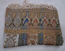 Throw Multicoloured Sofa Throw Fringed Edge 80" X 64" 