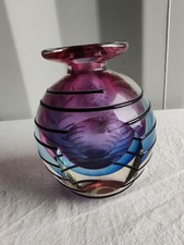 Heavy Purple & Blue Glass Vase