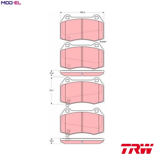 Brake pad set disc - set,