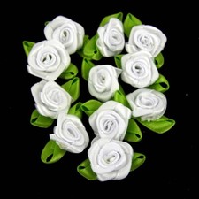 Big Rose Buds Satin Ribbon Flowers Rosebuds Wedding Card Making Scrap Booking 50