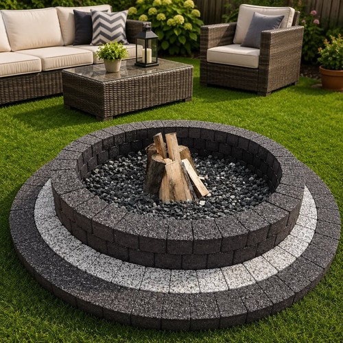 140cm round granite concrete - 140cm,