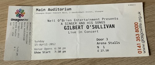 Gilbert sullivan ticket - o'sullivan,