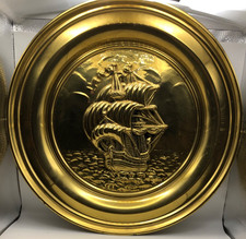 VTG. Brass Sailing Ship wall