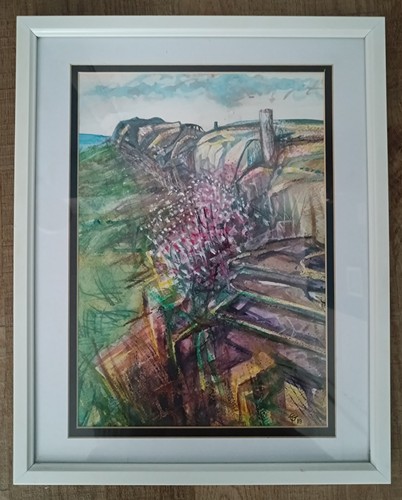 Lanscape mixed media painting - mixed,