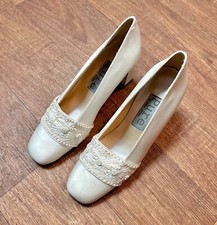 Vintage Shoes | 1990s Vintage Cream Diane Hassall Wedding Shoes UK 3/EU 36 Retro