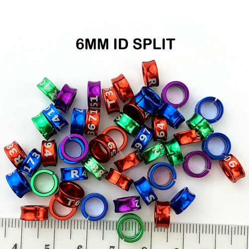 Split aluminium bird leg bands - split,