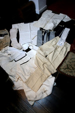 Vtg 1942 WW2 kit bag contents trousers shorts shirts sock collars 15 x items lot