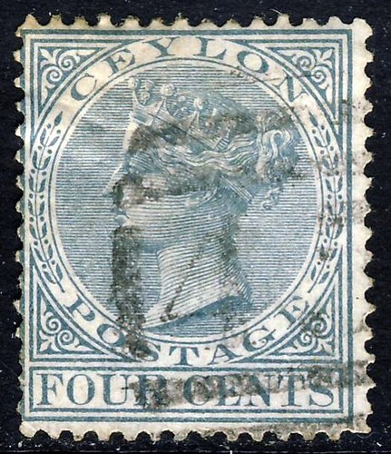Ceylon 1872 four cents - ceylon,