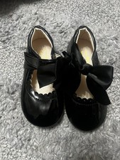 KIDS BABY INFANTS GIRLS RIBBON BOW SPANISH WEDDING PARTY PATENT TODDLER SHOES