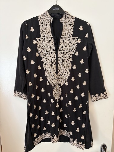 Khaadi black embroidered kurta - embroidered,