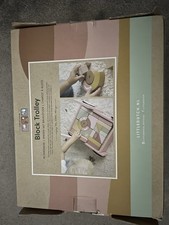 Little Dutch Wooden Baby Walker Push Trolley Wooden Blocks Pink