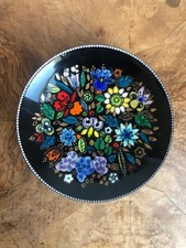 Antique Floral Black Enamel