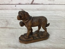 Black Forest Dog St Bernard Carved Figure Antique 6.6 x 7.2 cm