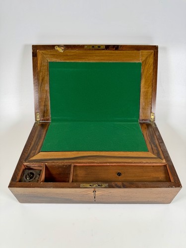Edwardian walnut writing - walnut, slope