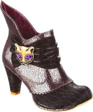 Irregular Choice MIAOW Black snake Heel Ankle Boots Shoes