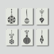 Christmas Bauble Stencils for Painting, Card Making, Wall Art, Decor. GROUP 1