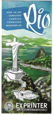 Vintage Exprinter Rio De Janeiro Brazil Brochure Travel Illustrated Maps 1950s