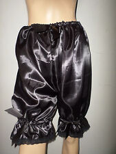 BLACK  SATIN BLACK LACE BLOOMERS VICTORIAN LOOK  30-46W