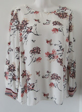 Wallis blouse ladies size 10 petite floral print oriental blouse top long sleeve