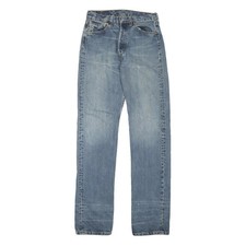 LEVI'S 501 Womens Jeans Blue Regular Straight Denim W28 L34 Classic Button Fly