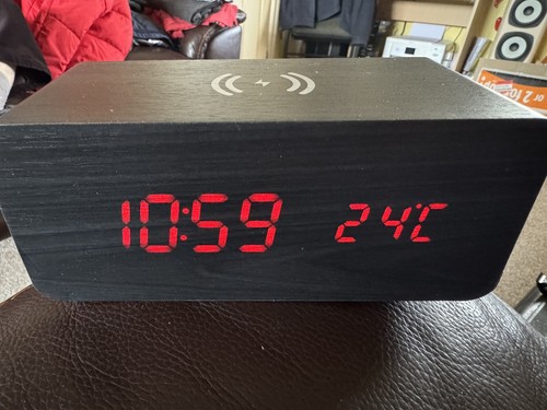 Wood effect led alarm - alarm, clock