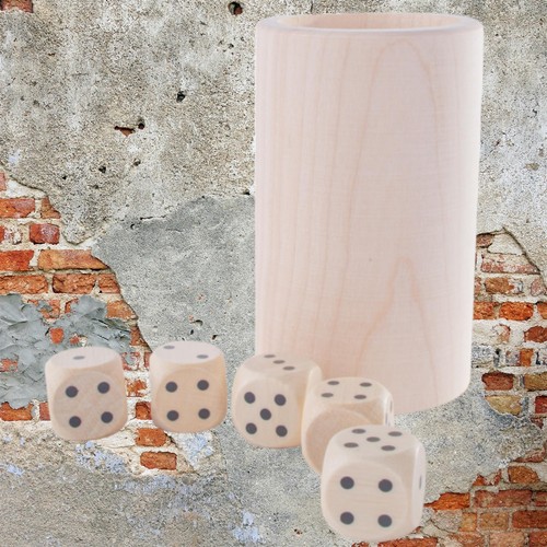 Wooden dice set shaker - shaker, holder