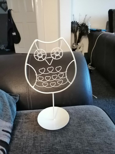 White metal owl shaped - metal,