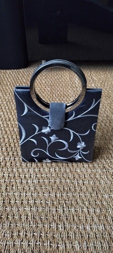 Silver grey floral embroidered - floral,