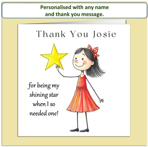 Personalised thank you card - personalised,