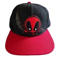Marvel Deadpool Superhero Cartoon Adjustable Snapback Hat, Cap Wool Acrylic OSFM