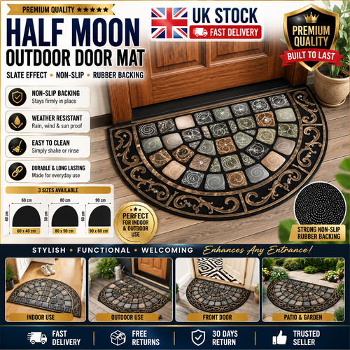 Half moon door - moon, mat